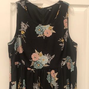 Torrid black floral midi dress